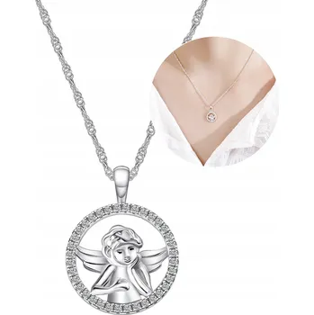 Náhrdelník Stříbrný náhrdelník řetízek s přívěskem anděla stříbro o ryzosti 925