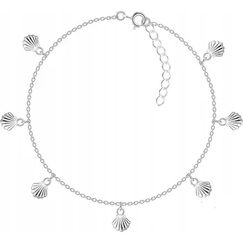 Náramek STŘÍBRNÝ NÁRAMEK NA NOHU MUŠLE STŘÍBRO 925