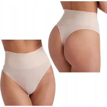 Kalhotky GATTA STRING CORRECT TANGA ZEŠTÍHLUJÍCÍ S VYSOKÝM PASEM, BÉŽOVÁ, VELIKOST XL
