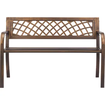 Zahradní nábytek Vevor Zahradní lavička 116 cm, ocelový rám, pvc opěrka, zaoblené opěrky