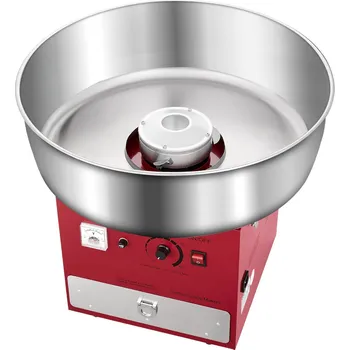 Výrobník cukrové vaty Vevor Elektrický stroj na cukrovou vatu 1000 W nerezová mísa 52 cm s zásuvkou