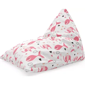 Sedací pytel Sablio Sedací vak Triangl Růžové rybky a sloni: 120 x 100 x 100 cm