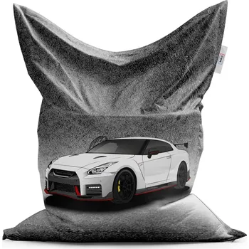 Sedací pytel Sablio Sedací vak Nissan GTR 35 Šedý - 150x100 cm