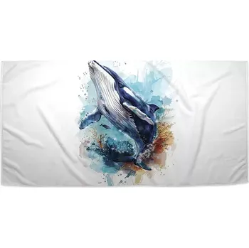 Osuška Sablio Ručník Akvarelová velryba - 30x50 cm