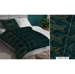 Saténové povlečení 160x200 zelená bílá geometrická na zip 4796 B KARO Satin 225495556