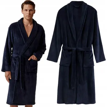 Pánský župan Elegantní pánský župan s kapsami, měkký, na zavazování ATLANTIC - XL/XXL