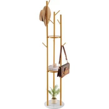 Věšák Vevor Volně stojící věšák na kabáty s křemennou podstavou a 9 háčky