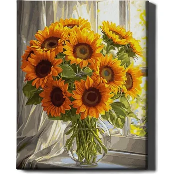 MALOVÁNÍ PODLE ČÍSEL Květiny Obrazy k Malování podle čísel s rámem Oh Art!