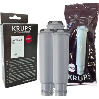 Příprava kávy Krups F08801 Aqua Filter Claris 3 ks + F0540010 odvápňovač