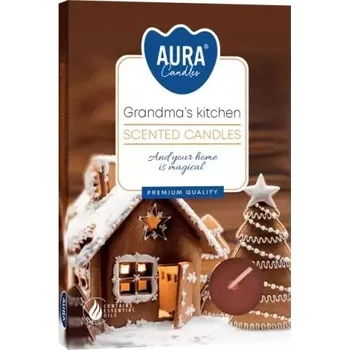 Svíčka Parafínové čajové svíčky Babiččina Kuchyně Aura 6 ks