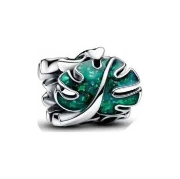 Přívěsek Stříbrný přívěsek Monstera, květ a lístky, Stříbro 925