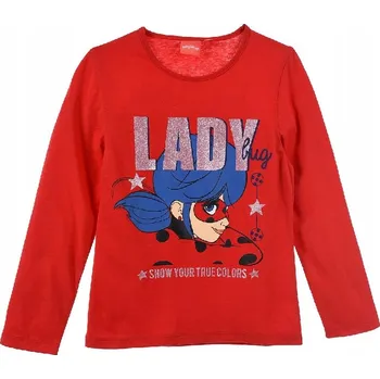 Dívčí halenka s dlouhým rukávem s motivem Berušky a Černá Kočka vel. 104 cm