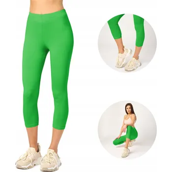 Dámské legíny Dámské 3/4 legíny s vysokým pasem, KRYCÍ bavlna Merry Style 199 Zelená XS