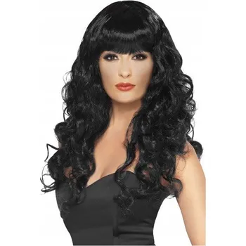 Karnevalová paruka Smiffy's paruka dlouhé černé kudrnaté vlasy