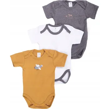 Kojenecký body Chlapecké body s krátkým rukávem, motiv letadla, 3 kusy, velikost 68 YOCLUB