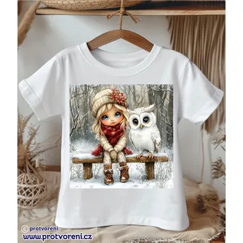 Chlapecké tričko Trička s potiskem Tričko s potiskem, dětské, HOLČIČKA SE SOVOU 5, 1 ks zvolte VELIKOST trička ZDE:: 7/8 let Beagle