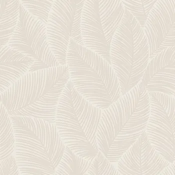 Tapeta TAPETA S LISTY, ODSTÍNY BÉŽOVÉ A BÍLÉ, VINYL NA VLIESU, TAPETY
