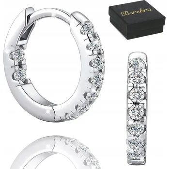 Náušnice Stříbrné Náušnice 925 stříbrné kroužky STŘÍBRO kroužky se zirkony dámské