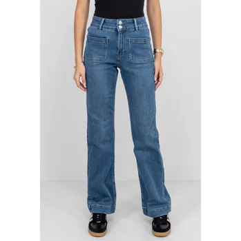 Dámské džíny Vero Moda široké džíny s kapsami Vivianne středně modré Velikost: 30/32