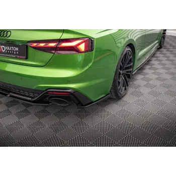 Tuning Maxton Design boční difuzory pod zadní nárazník pro Audi RS5 F5, černý lesklý plast ABS, facelift