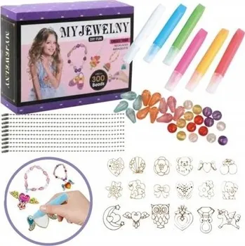 kreativní sada SADA NA VÝROBU BIŽUTERIE KORÁLKY DIY MALÉ DIAMANTY PŘÍVĚSKY BARVY 300