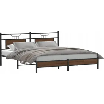 Postel Dvoulůžková postel imitace dřeva VidaXL 160x200 cm dub