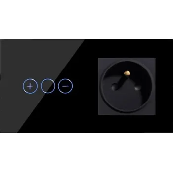 vypínač WIFI DOTYKOVÝ STMÍVAČ S ZÁSUVKOU, SKLENĚNÝ VYPÍNAČ TUYA SMART