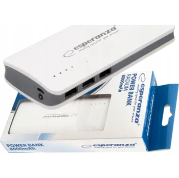 Powerbanka Powerbank Esperanza 8000 mAh, bílý