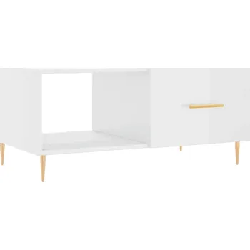 Konferenční stolek Konferenční stolek, bílý s vysokým leskem, 90x50x40 cm