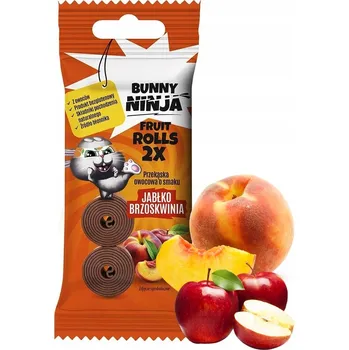 Bonbon BUNNY NINJA Svačinka JABLKO BROSKEV Bez cukru Lepek 30 g