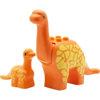 ostatní stavebnice Sada 2 ks oranžových dinosaurů z plastových stavebnicových kostek pro děti