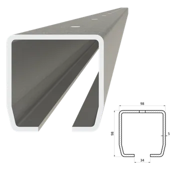 Stavební profil C profil MEDIO 98 x 98 x 5 x 2000 mm s otvory, pozinkovaný