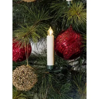 Vánoční osvětlení LED svíčka na stromek, výška: 10,8 cm, bílá, 10 ks 1900-100