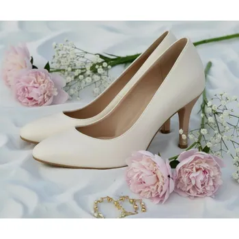 Dámské lodičky Saténové svatební lodičky - ivory Velikost obuvi: 34