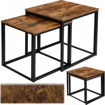 Konferenční stolek Stolek Gockowiak čtvercový 49,95 x 49,95 x 50,45 cm dub postaršený, vícebarevný