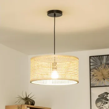 Brilagi - LED Lustr na lanku CERIA BOHO 1xE27/40W/230V pr. 40 cm bambus