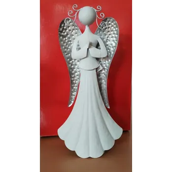 Vánoční dekorace Kovový anděl Tamara modlící 36cm 33027-36C