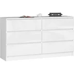 Komoda K140 6SZ bílá lesk 120800739