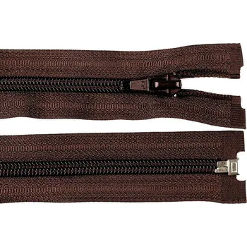 Zip Spirálový zip No 5 délka 60 cm bundový POL, malé, 304 hnědá čokoládová