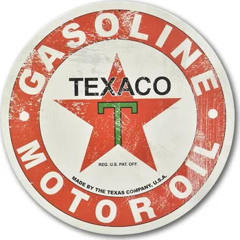 Plechová cedule Plechová cedule Texaco Gasoline Motor Oil 30 cm