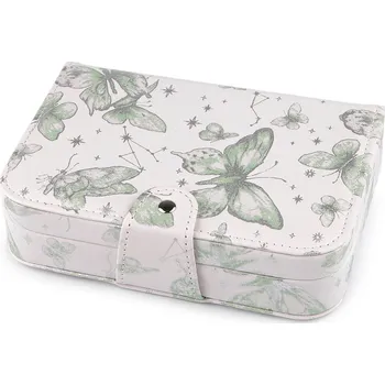 Náramek Šperkovnice motýl 14x20x5 cm, střední, 1 zelená ledově