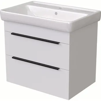 Koupelnový nábytek JA|SÉRIE BENU SZZ2 70 spodní skříňka 2-zásuvková BÍLÁ lesk/BÍLÁ lesk včetně umyvadla Q 70 T07 807481 807481