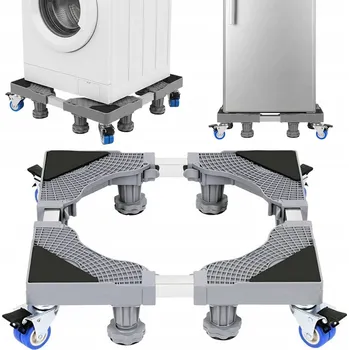 Praní a péče o prádlo MOBILNÍ PODSTAVEC POD PRAČKU LEDNIČKU S KOLEČKY A NASTAVITELNÝMI NOŽIČKAMI