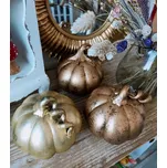 Měděná antik skleněná dekorace dýně Pumpkin - Ø 15*15 cm 167332219