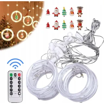 Vánoční dekorace KURTYNA ŚWIETLNA SE SVÍTÍCÍMI FIGURKAMI, VÁNOČNÍ GIRLANDA NA OKNO, BALKON, VENKOVNÍ