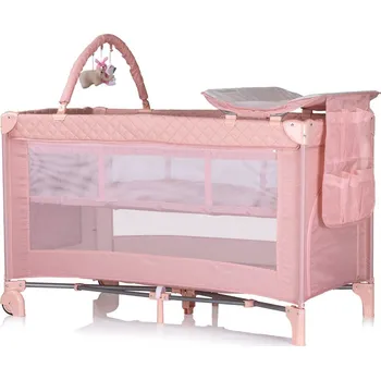 Dětská postýlka CHIPOLINO Cestovní postýlka s přebalovací podložkou Luna Pink Marshmallow