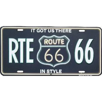 Plechová cedule Americká SPZ RTE 66