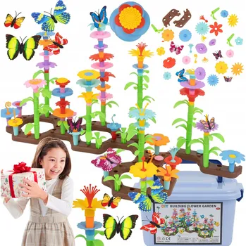 ostatní stavebnice Stavebnice květiny zahrada stavba kreativní luční kufřík 165 dílů