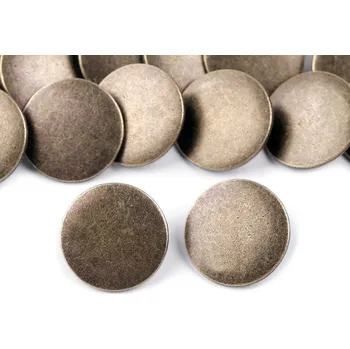 Knoflík Kovový knoflík velikost 24", 30", 32", střední, 6 (32") staromosaz