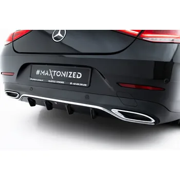 Autodíl Maxton Design vložka zadního nárazníku pro Mercedes CLS C 257/AMG-Line, černý lesklý plast ABS